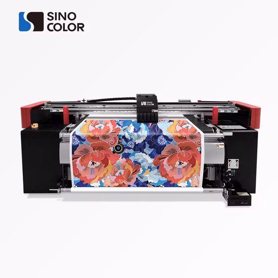 Highest Speed 2400 Dpi 1.8m Wide Format 2/4 I3200 Head Direct to Textile Belt Printer Machine on Viscose Fabric